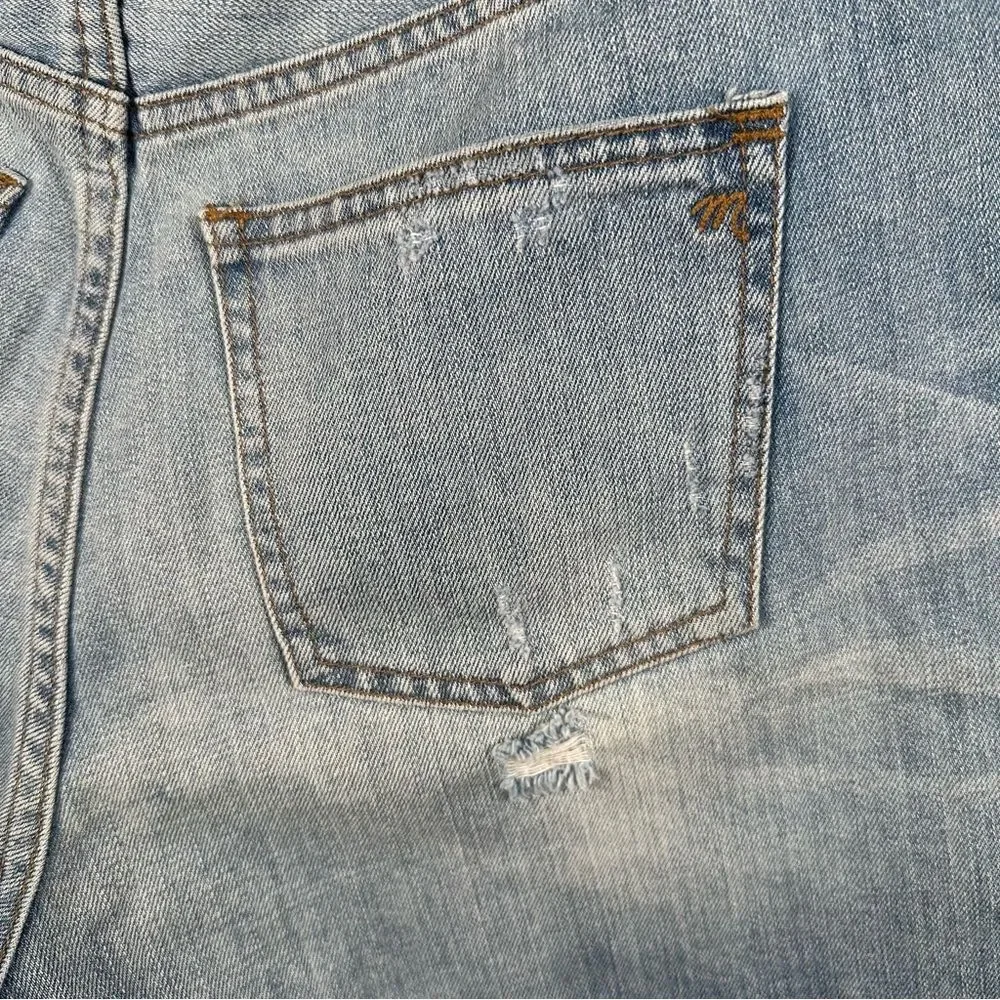 Madewell Light Wash Denim Frayed Hem The Perfect Summer Short Size 27 Summer